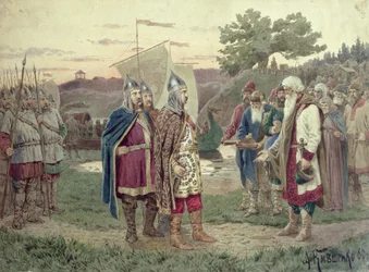 The Grand Duke Meeting with the People of a Slav Town in the 9th century, 1880
